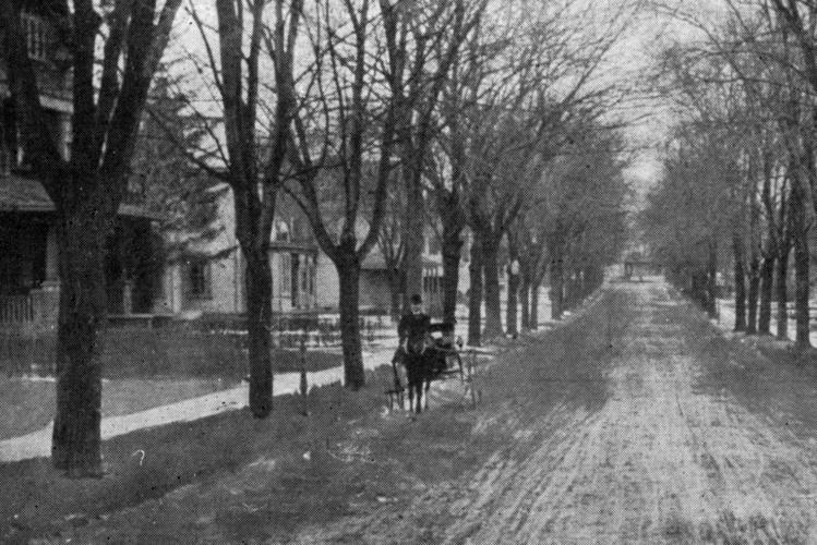 A horse drawn carriage heads north on 118th street.