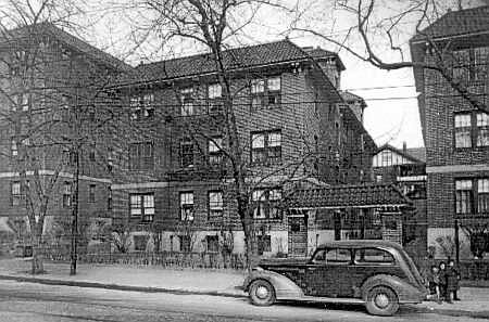 The San Jose Apartments on Metropolitan Avenue between Lefferts Boulevard and 118th Street, Kew Gardens, NY, c. 1940.