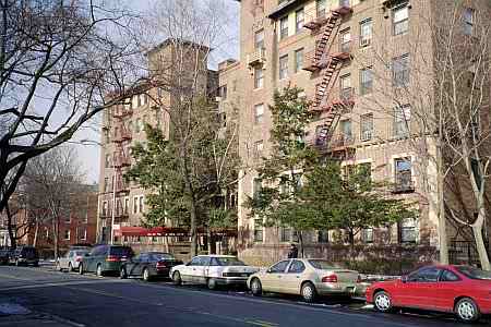 The Kew Court Apartments, Richmond Hill, NY, looking north toward 85th Avenue..