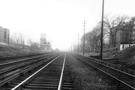 The Long Island Railroad tracks looking east from Kew Gardens.