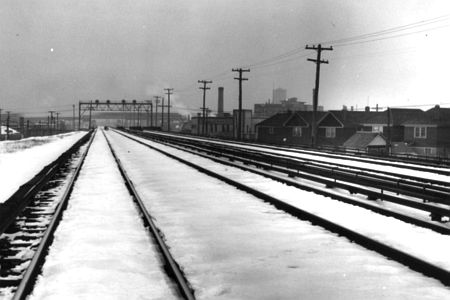 The Long Island Railroad tracks looking east from Kew Gardens.