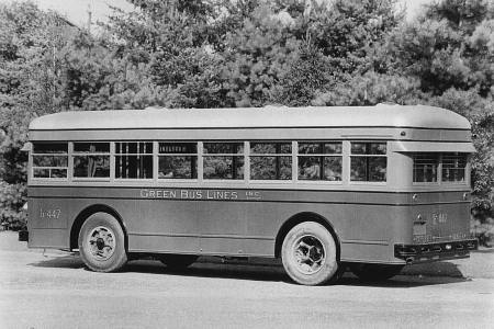 A 1933 MACK and the first transit-type model. This bus was purchased for use in Manhattan just prior to the revoking of their franchises (in Mahattan).