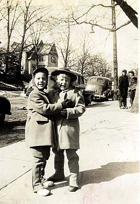 The one of my brother and I in spring was in front of The Barcelona Apartments.