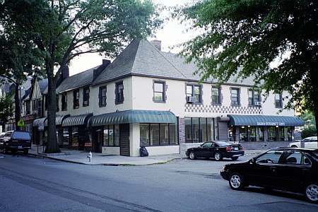 This is the northwesterly corner of the 2 story Tudor building.