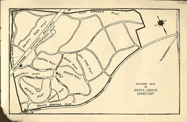 C. 1907 Map of Maple Grove Cemetery in Jamaica (Kew Gardens), NY.