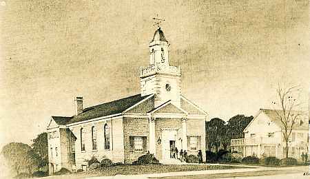 This illustration of the First Church of Kew Gardens and the next door Manse is taken from an early 1930's vintage picture postcard.