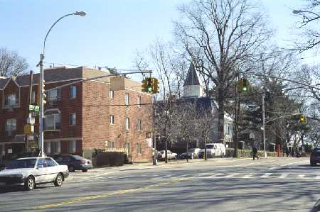 Kew Gardens Road in Kew Gardens, NY.  This plot of land used to be called Spolan's Lot.
