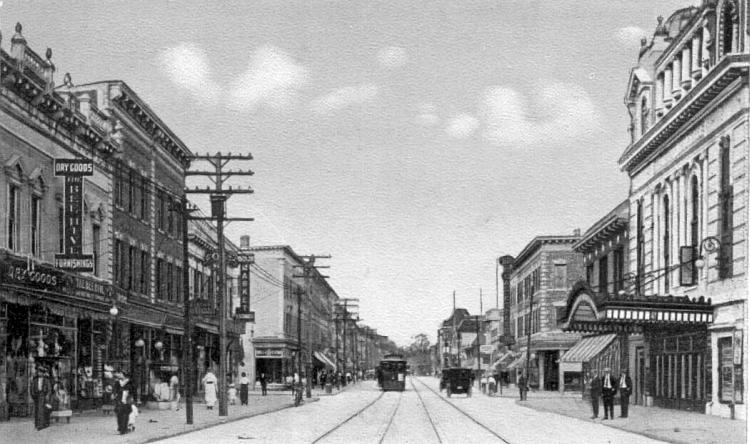 Jamaica Avenue in Richmond Hill, NY. Earlier names for this road include Kings Highway, the Brooklyn & Jamaica Turnpike, Fulton Street, and the Jamaica Plank Road.