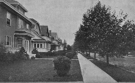 Abingdon Road looking west from 124th Place north of Metropolitan Avenue, Kew Gardens, NY.