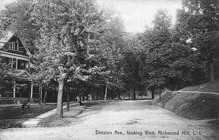 Division (84th) Avenue looking west from Willow (122nd) Street, North Richmond Hill, NY.