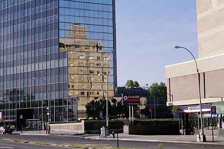 Queens Boulevard looking east toward Union Turnpike, Kew Gardens, NY.